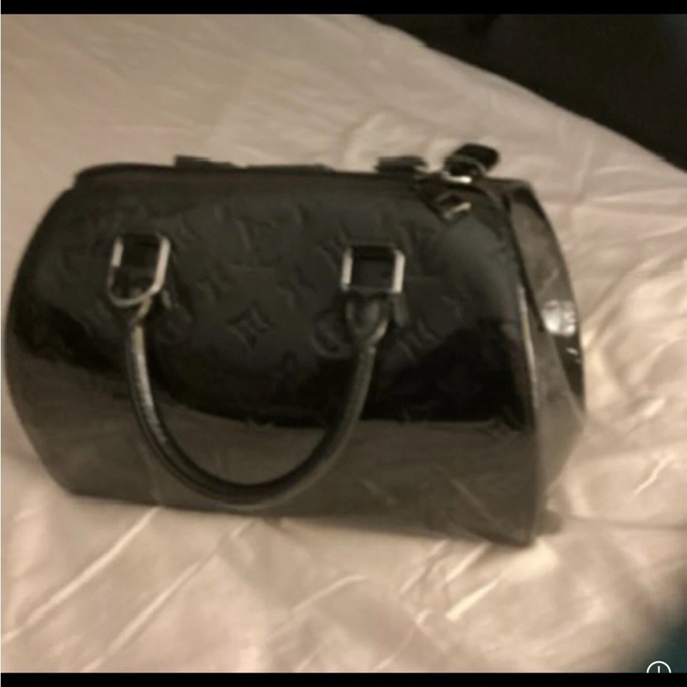 Authentic Louis Vuitton Vernis Montana Black Satchel Dark Silver Hardware